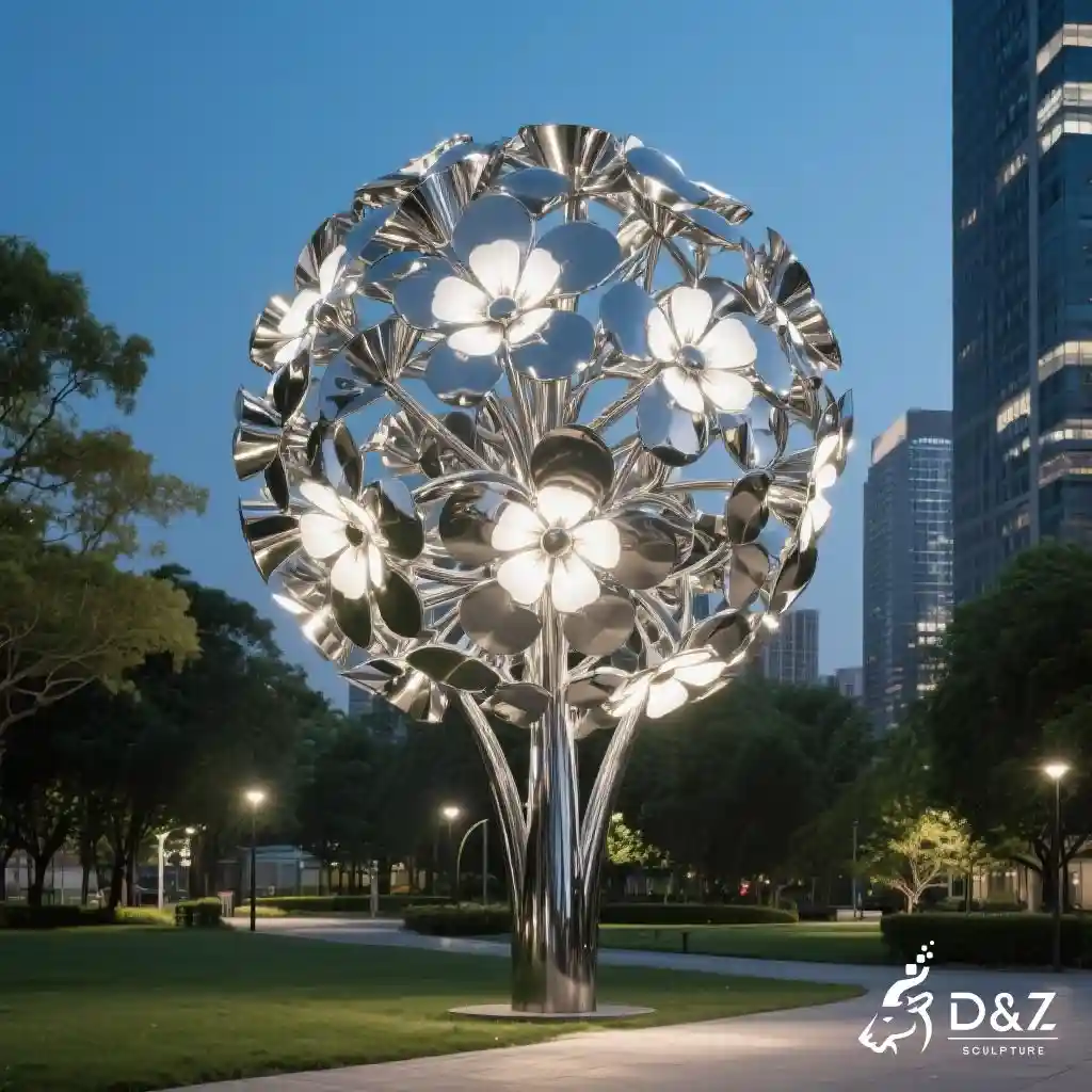10 Large Metal Flower Sculptures for Outdoor Landmarks 7