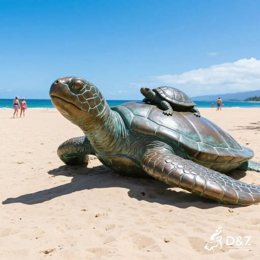 Bronze Sea Turtle Statue Large Outdoor Turtle Decor DZN278-4