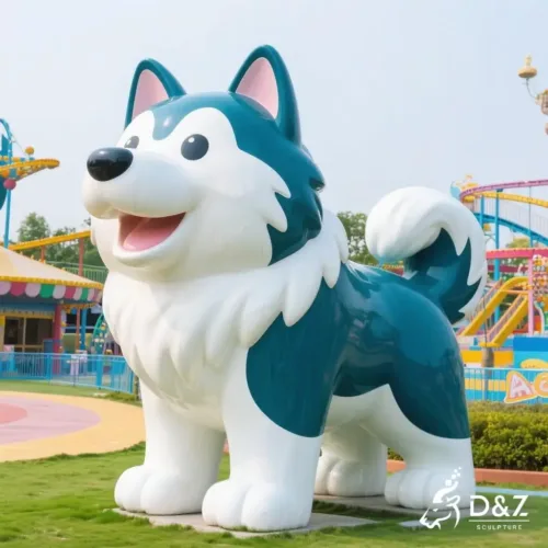 Large Metal Cute Alaskan Malamute Sculpture for Sale DZN-293-6