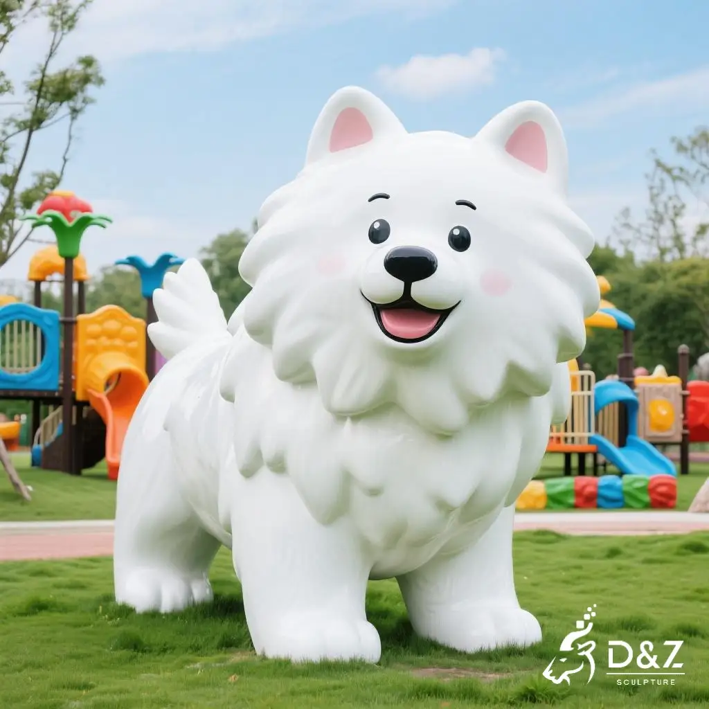 Large Metal Samoyed Sculpture for Playgrounds DZN - 294-1