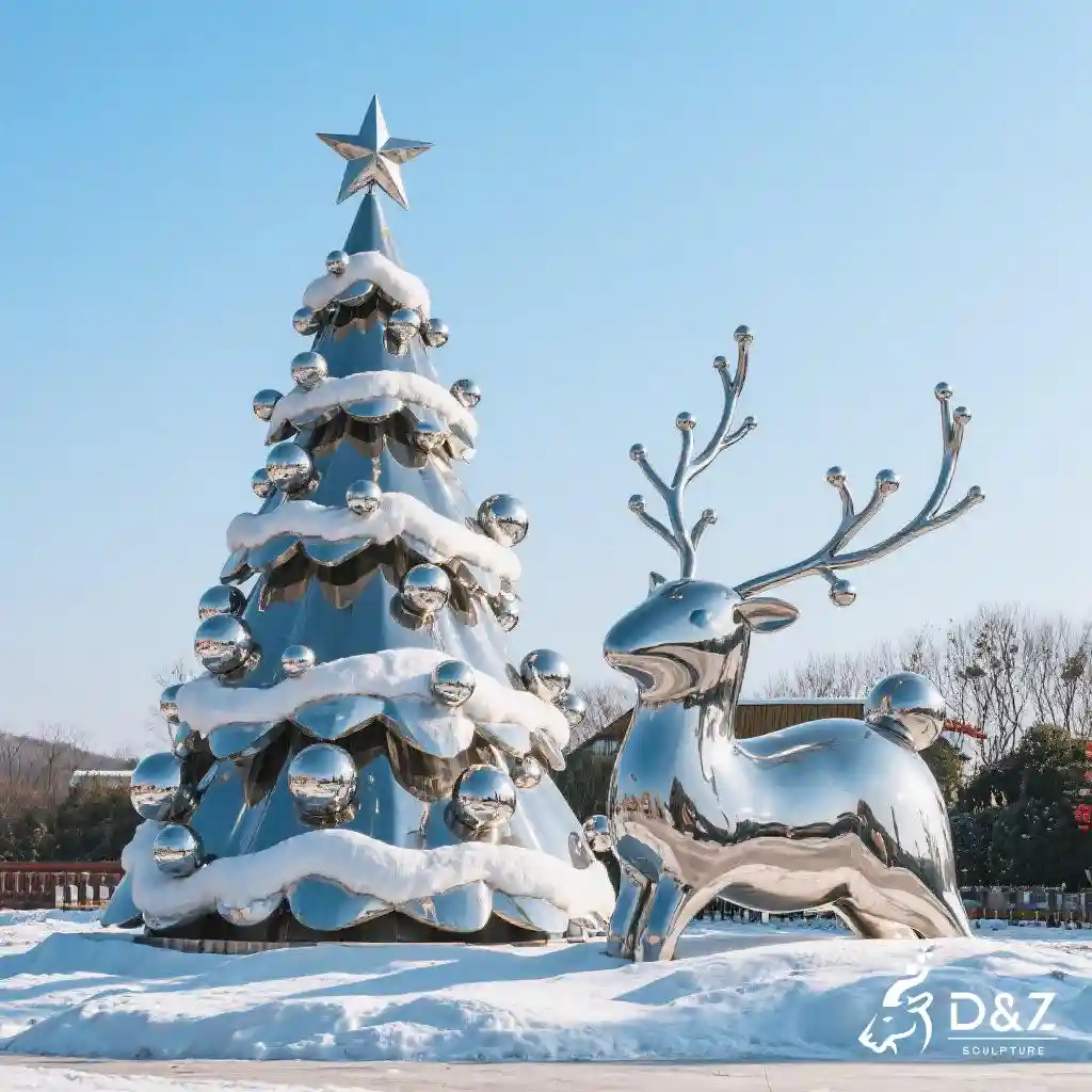 Metal Christmas Tree Sculpture - Large Holiday Decor DZN264 Metal Christmas Tree Sculpture - Large Holiday Decor DZN264-5