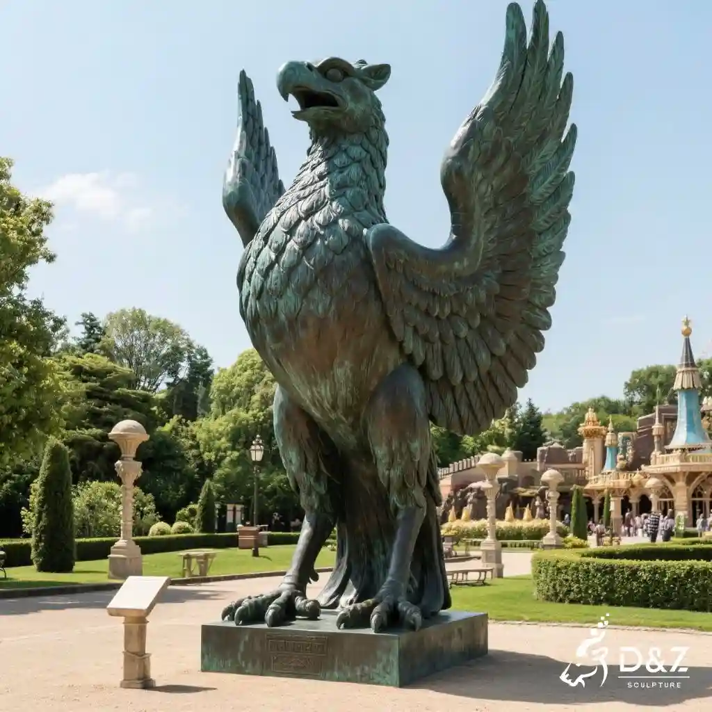 Large Bronze Griffin Statue | Outdoor Mythical Gargoyle DZN253 Large Bronze Griffin Statue | Outdoor Mythical Gargoyle DZN253-5