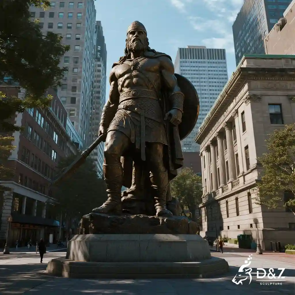 Large Bronze Viking Statue - Outdoor Warrior Sculpture DZN279-5