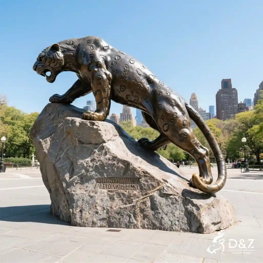 Outdoor Majestic Bronze Jaguar Statue for Sale DZN25‌-5