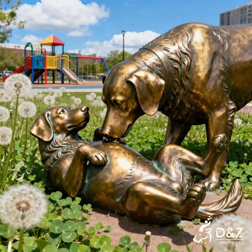 Bronze Golden Retriever Statue Dog Memorial Art DZN289-4 Bronze Golden Retriever Statue Dog Memorial Art DZN289-4