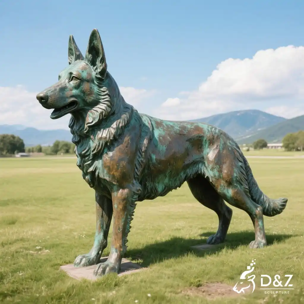 Bronze German Shepherd Statue Large Outdoor Dog Art DZN291-2 Bronze German Shepherd Statue Large Outdoor Dog Art DZN291-2