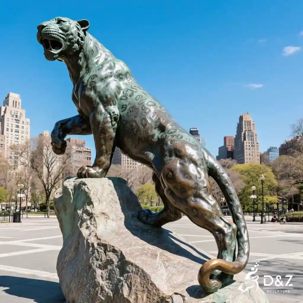 Outdoor Majestic Bronze Jaguar Statue for Sale DZN25‌-6