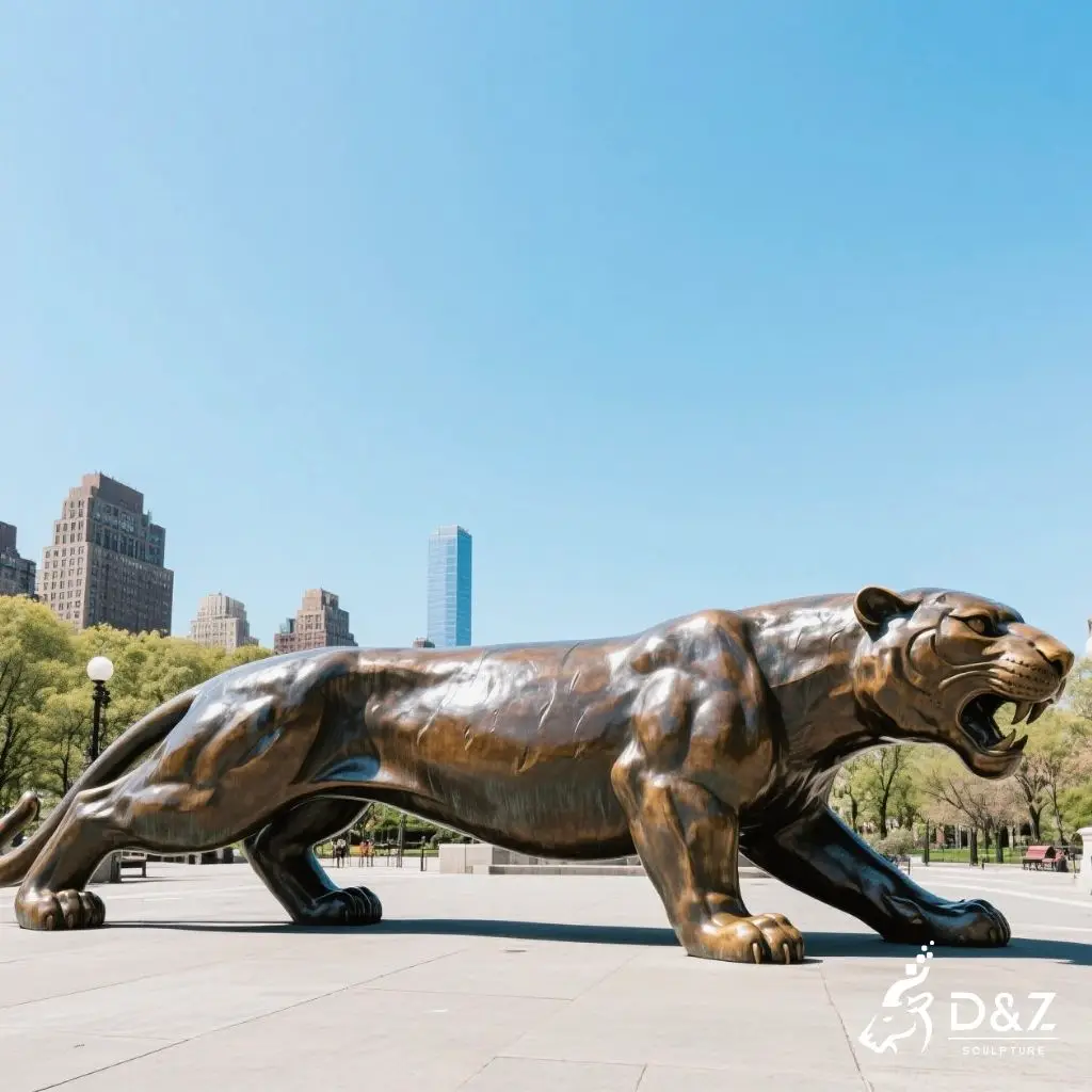Outdoor Majestic Bronze Jaguar Statue for Sale DZN25‌-7