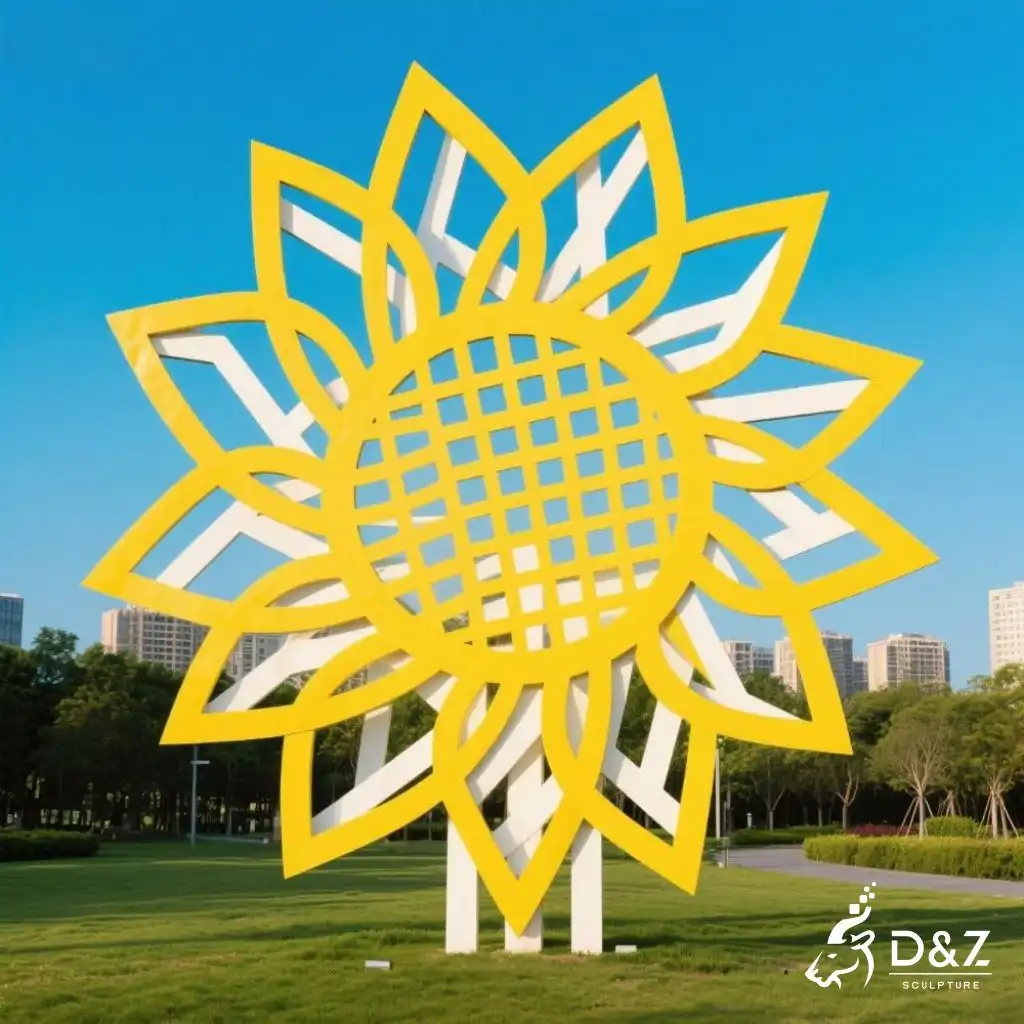 10 Large Metal Flower Sculptures for Outdoor Landmarks 9