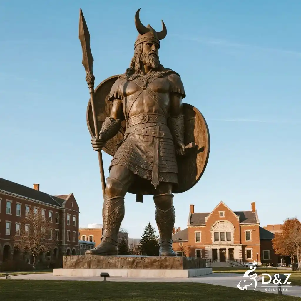 Large Bronze Viking Statue - Outdoor Warrior Sculpture DZN279-6