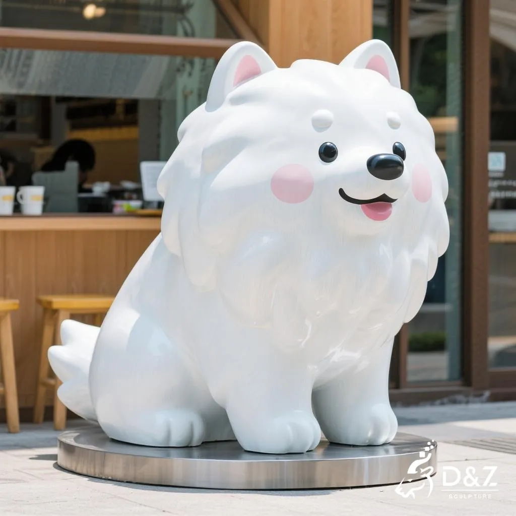 Large Metal Samoyed Sculpture for Playgrounds DZN - 294-3