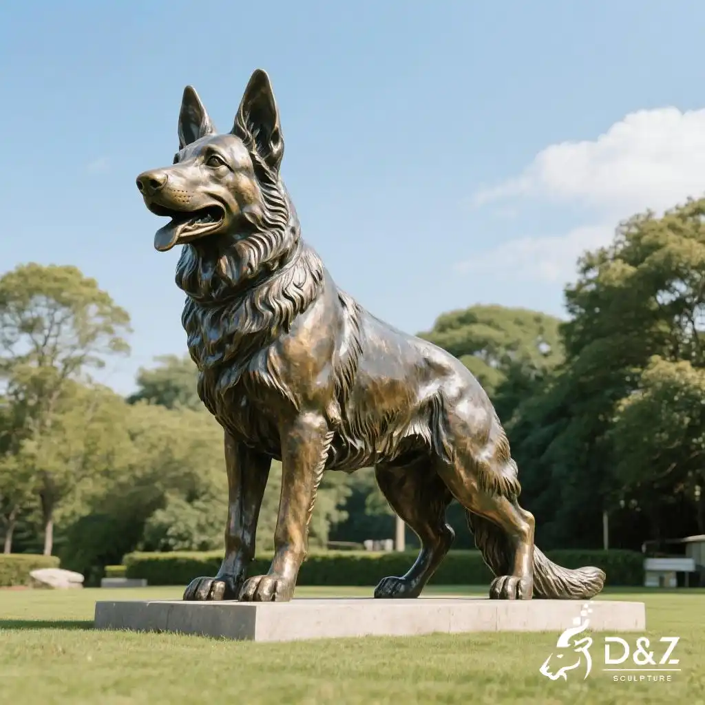 Bronze German Shepherd Statue Large Outdoor Dog Art DZN291-3 Bronze German Shepherd Statue Large Outdoor Dog Art DZN291-3