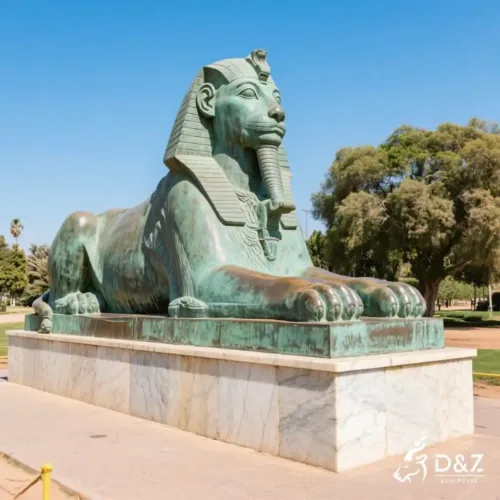 Egyptian Bronze Sphinx Statue - Ancient Majestic Art DZN255-2