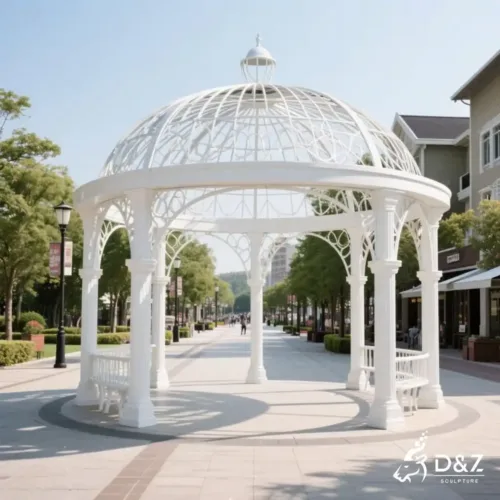 White Metal Garden Gazebo for Sale Canopy Pavilion DZN251-1