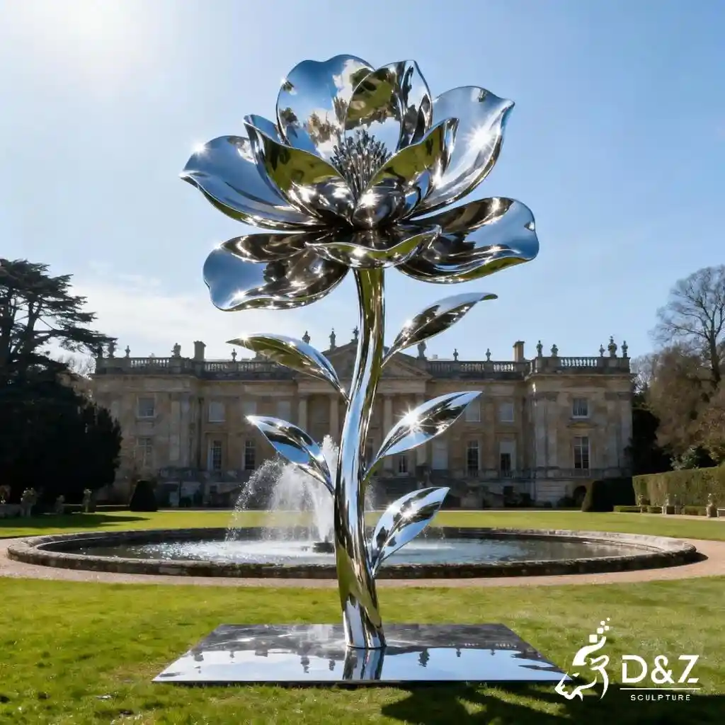 Rhododendron Metallic Flower Sculpture Azalea Decor DZN283 Rhododendron Metallic Flower Sculpture Azalea Decor DZN283-4