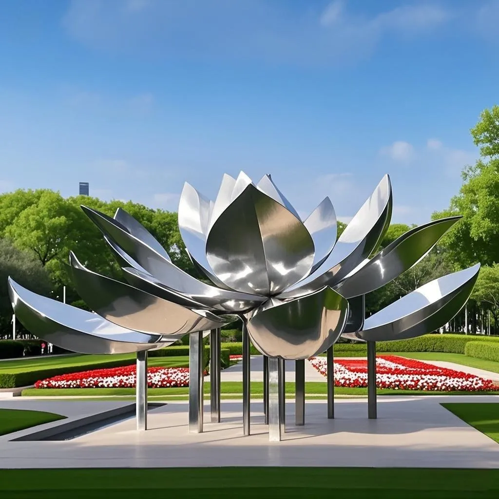 9 Outdoor Metal Flower Sculptures | Custom Modern Art 8