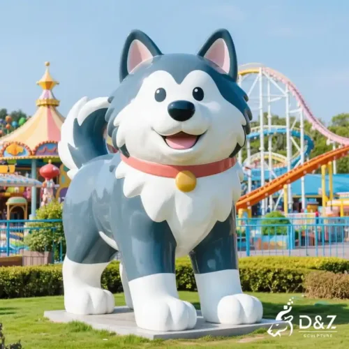 Large Metal Cute Alaskan Malamute Sculpture for Sale DZN-293-1