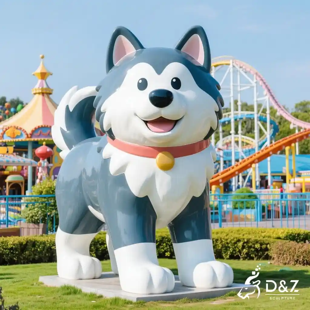 Large Metal Cute Alaskan Malamute Sculpture for Sale DZN-293 Large Metal Cute Alaskan Malamute Sculpture for Sale DZN-293-1