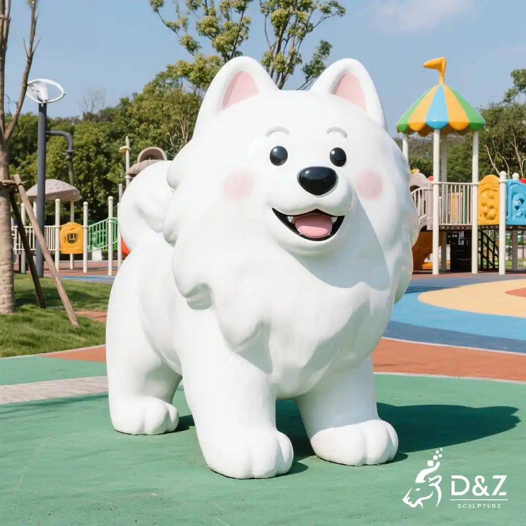 Large Metal Samoyed Sculpture for Playgrounds DZN-294-4