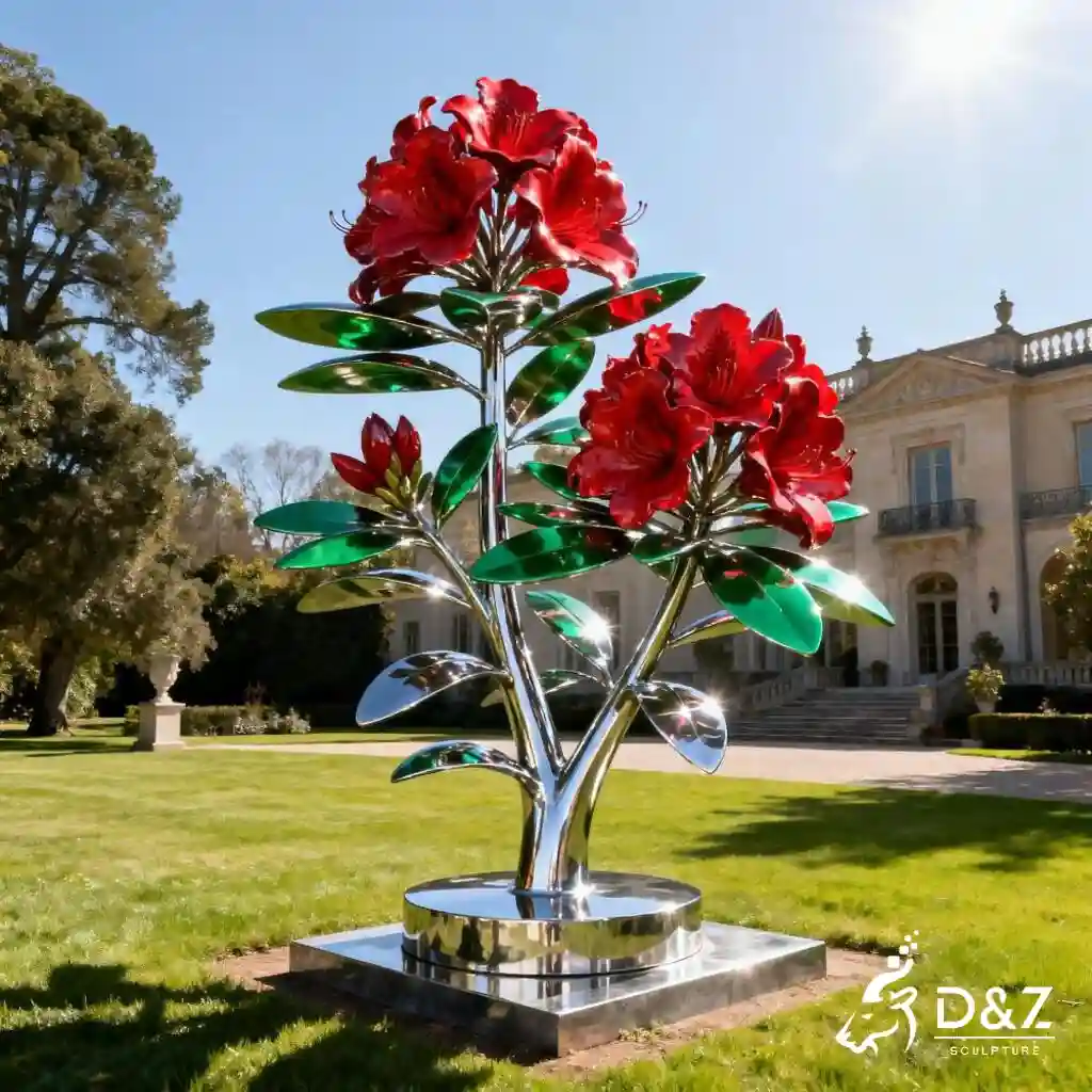 Rhododendron Metallic Flower Sculpture Azalea Decor DZN283 Rhododendron Metallic Flower Sculpture Azalea Decor DZN283-7