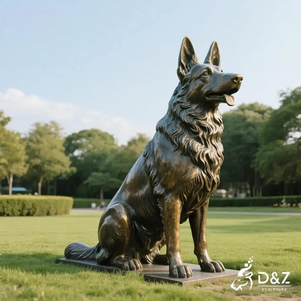 Bronze German Shepherd Statue Large Outdoor Dog Art DZN291-5 Bronze German Shepherd Statue Large Outdoor Dog Art DZN291-5