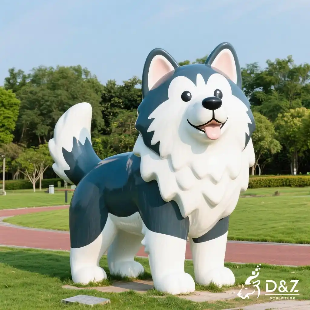 Large Metal Cute Alaskan Malamute Sculpture for Sale DZN-293 Large Metal Cute Alaskan Malamute Sculpture for Sale DZN-293-4