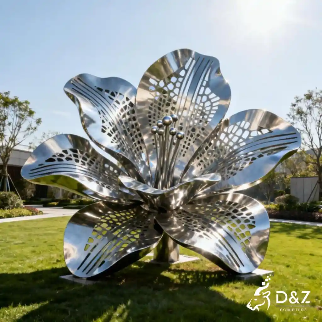 Rhododendron Metallic Flower Sculpture Azalea Decor DZN283 Rhododendron Metallic Flower Sculpture Azalea Decor DZN283-8