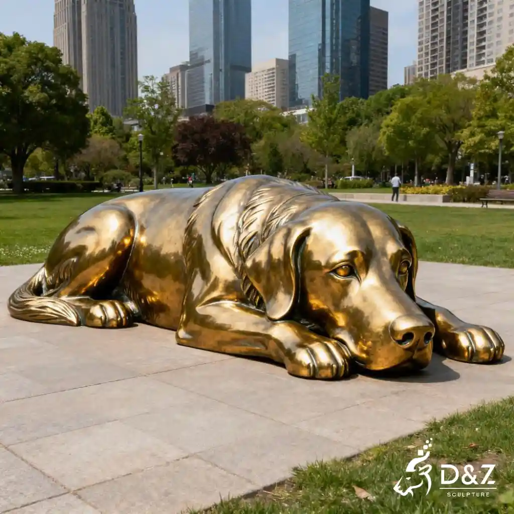 Bronze Golden Retriever Statue Dog Memorial Art DZN289-6 Bronze Golden Retriever Statue Dog Memorial Art DZN289-6