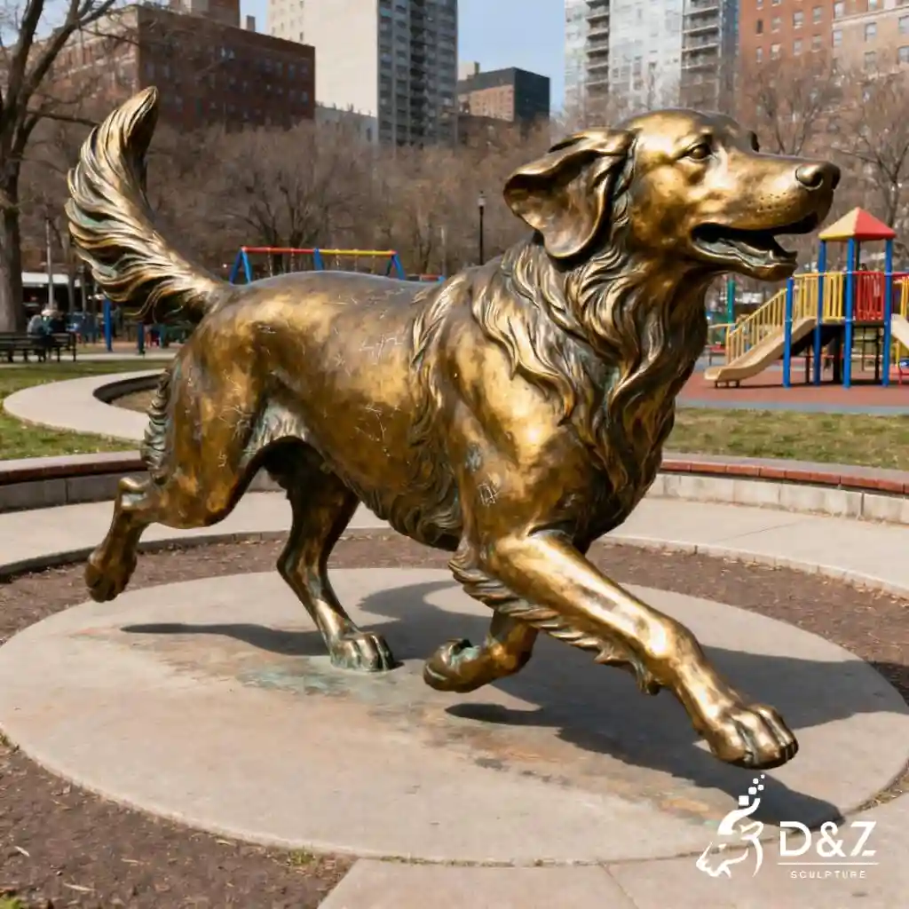 Bronze Golden Retriever Statue Dog Memorial Art DZN289-7 Bronze Golden Retriever Statue Dog Memorial Art DZN289-7
