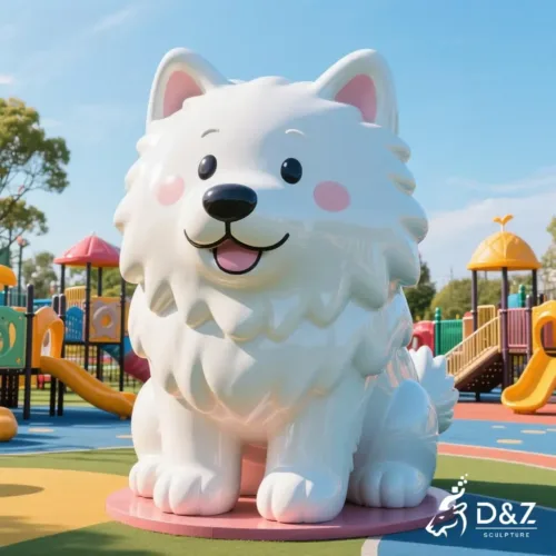 Large Metal Samoyed Sculpture for Playgrounds DZN-294-5