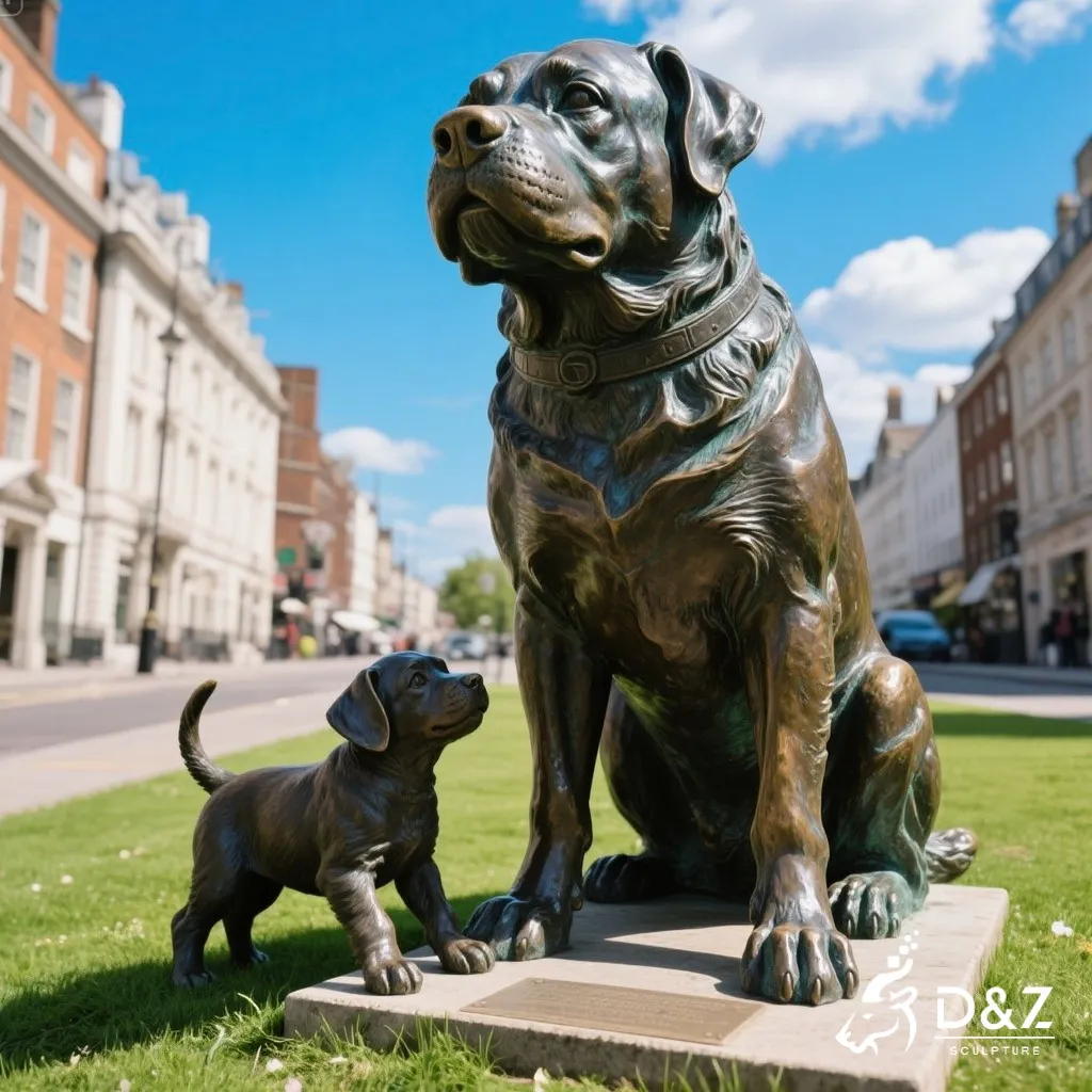 Large Bronze Rottweiler Statue for Garden DZN295 Large bronze Rottweiler statue, cast by lost-wax method, polished surface, outdoor garden decoration -4