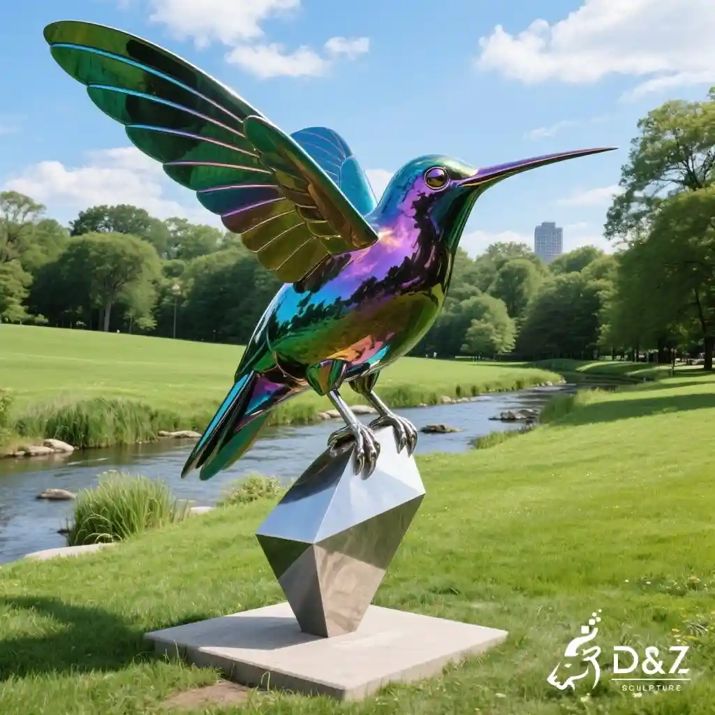 Large Metal Hummingbird Sculpture Modern Outdoor Art DZN288-7