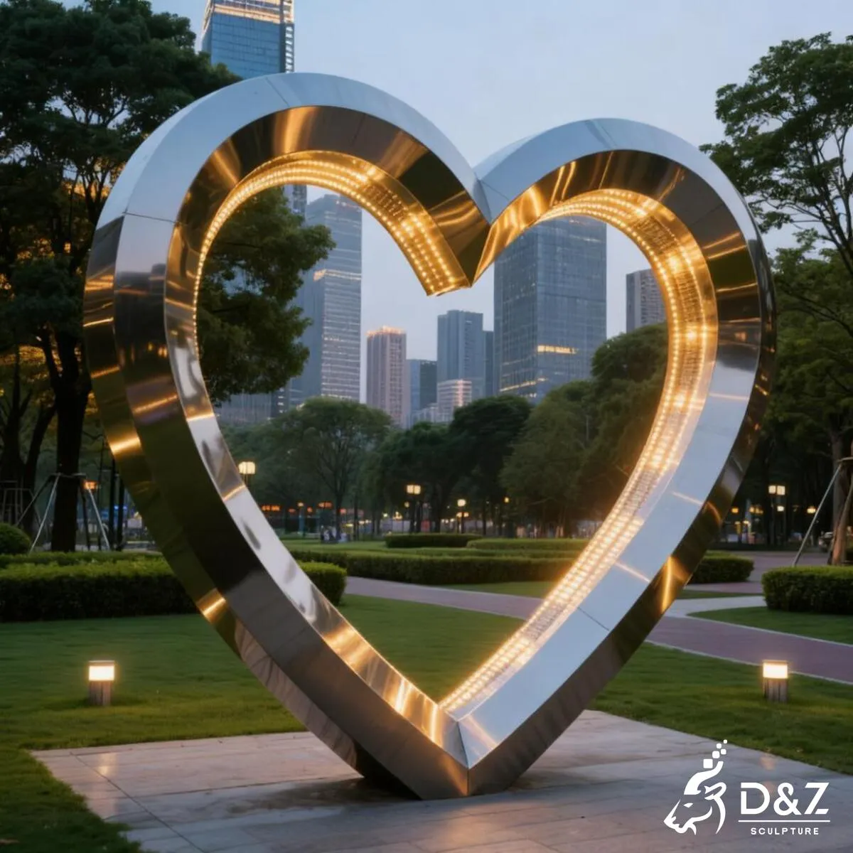 D&Z 21 Unique Love Sculpture Artworks Express Charming Love Customize love sculpture, crafted by metal, bronze, Corten, or marble, perfect for indoor and outdoor spaces-1