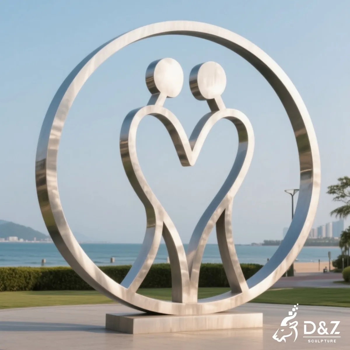 D&Z 21 Unique Love Sculpture Artworks Express Charming Love Customize love sculpture, crafted by metal, bronze, Corten, or marble, perfect for indoor and outdoor spaces-10