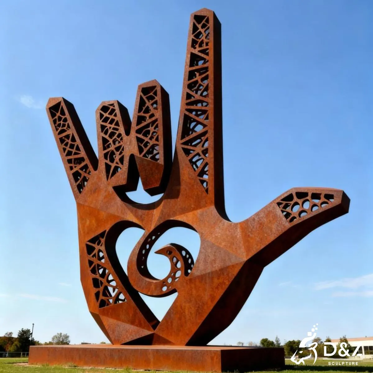 D&Z 21 Unique Love Sculpture Artworks Express Charming Love Customize love sculpture, crafted by metal, bronze, Corten, or marble, perfect for indoor and outdoor spaces-14