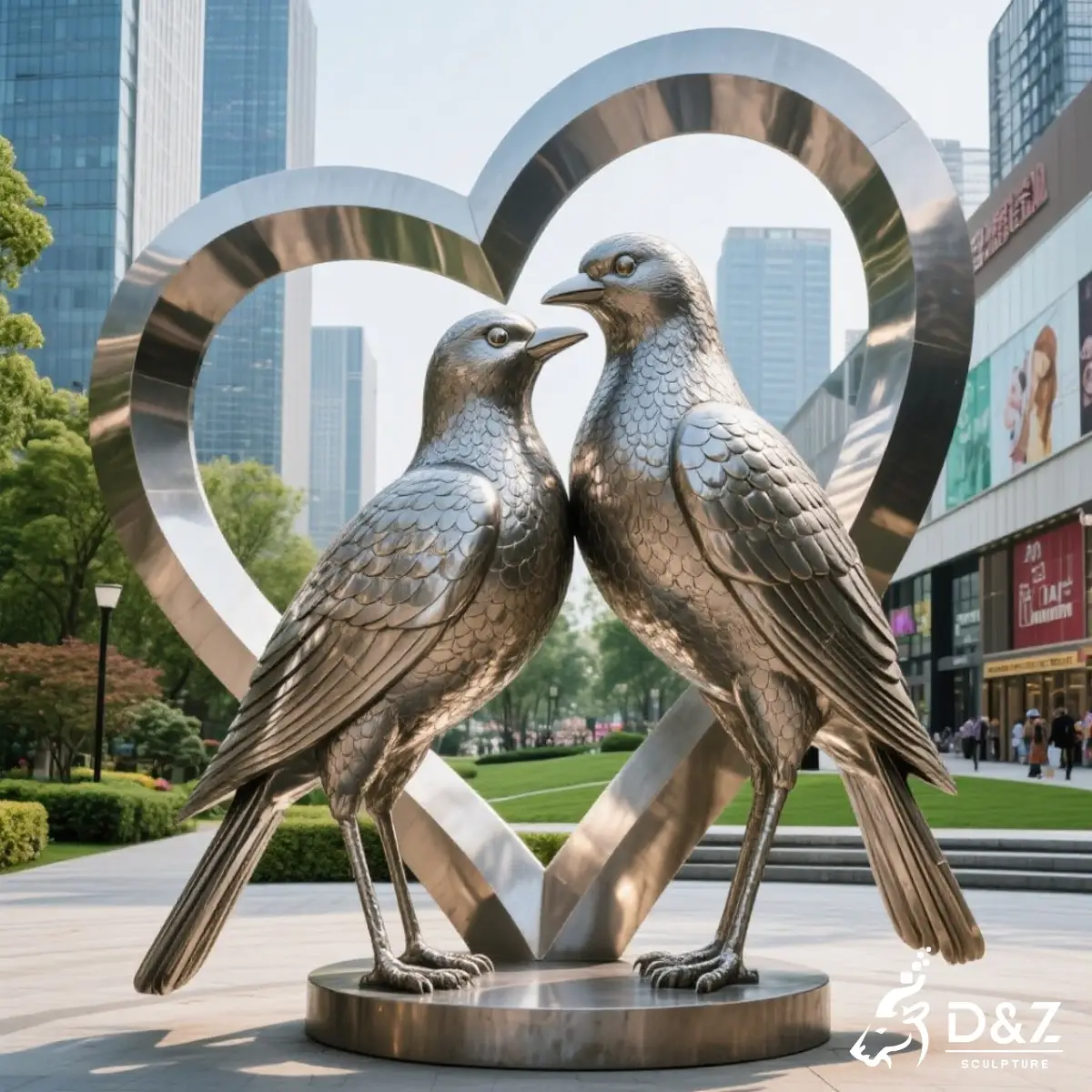 D&Z 21 Unique Love Sculpture Artworks Express Charming Love Customize love sculpture, crafted by metal, bronze, Corten, or marble, perfect for indoor and outdoor spaces-15