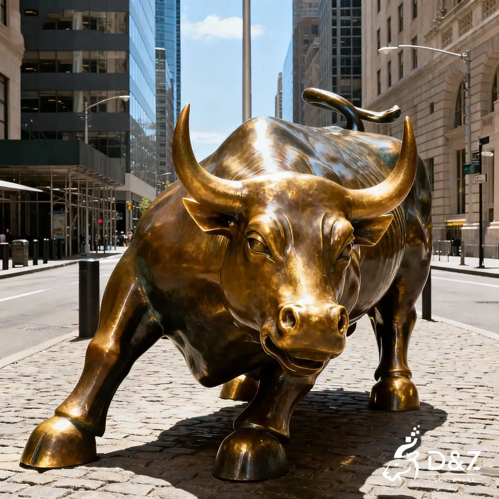 Large Bronze Charging Wall Street Bull Statue for Sale DZN317 10 Large bronze wall street bull statue, cast by lost-wax method, polished surface, outdoor public decoration-2