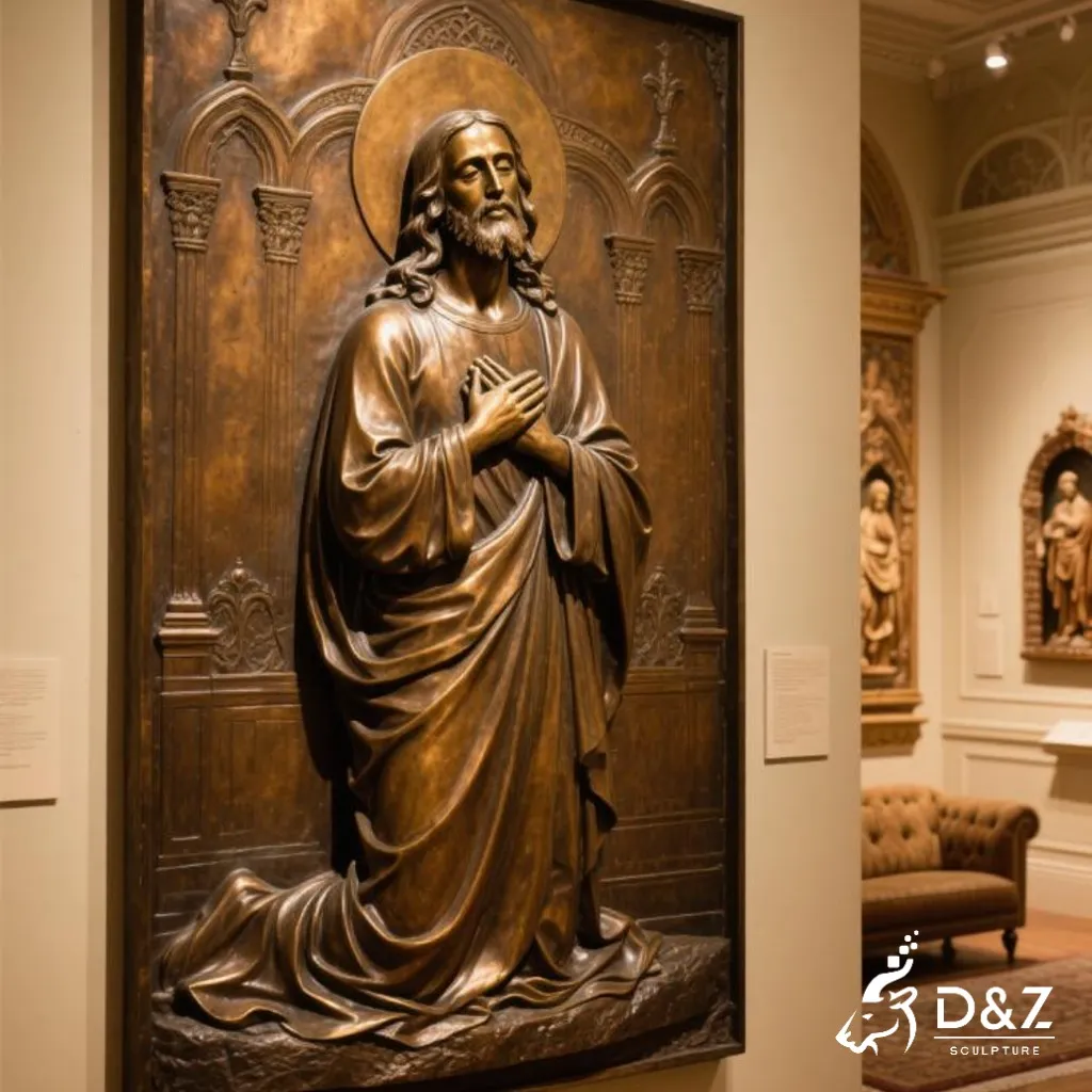Bronze Jesus Wall Sculpture Religious Art for Church DZN340 16 Large bronze Jesus wall sculpture, cast by lost-wax method, outdoor and indoor decoration-7