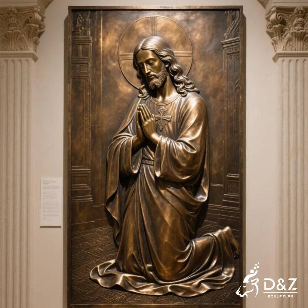 Bronze Jesus Wall Sculpture Religious Art for Church DZN340 17 Large bronze Jesus wall sculpture, cast by lost-wax method, outdoor and indoor decoration-8