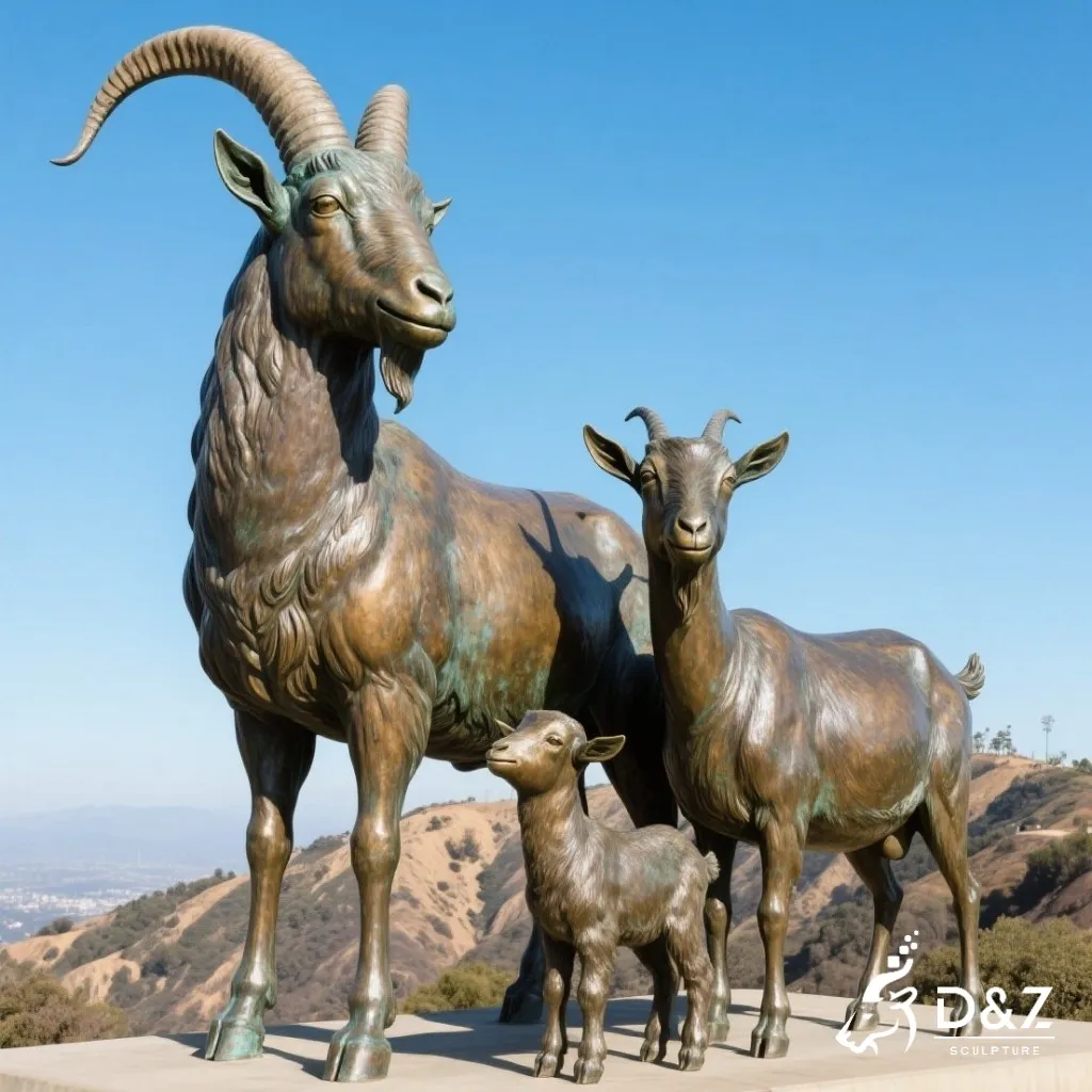 Large Outdoor Bronze Ram Bighorn Sheep Statue DZN338 12 Large bronze bighorn sheep statue, cast by lost-wax method, outdoor and indoor decoration-3