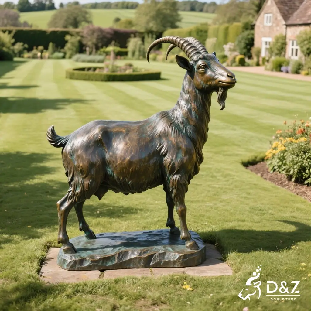Large Outdoor Bronze Ram Bighorn Sheep Statue DZN338 10 Large bronze bighorn sheep statue, cast by lost-wax method, outdoor and indoor decoration-6