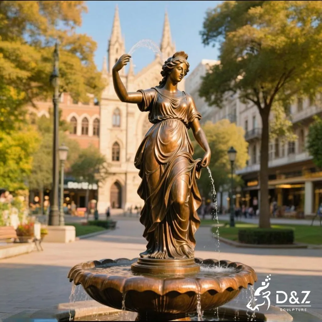 Awesome Bronze Goddess of Love Sculpture Fountain DZN352 9 Large bronze goddess of love sculpture, cast by lost-wax method, outdoor and indoor decoration-5