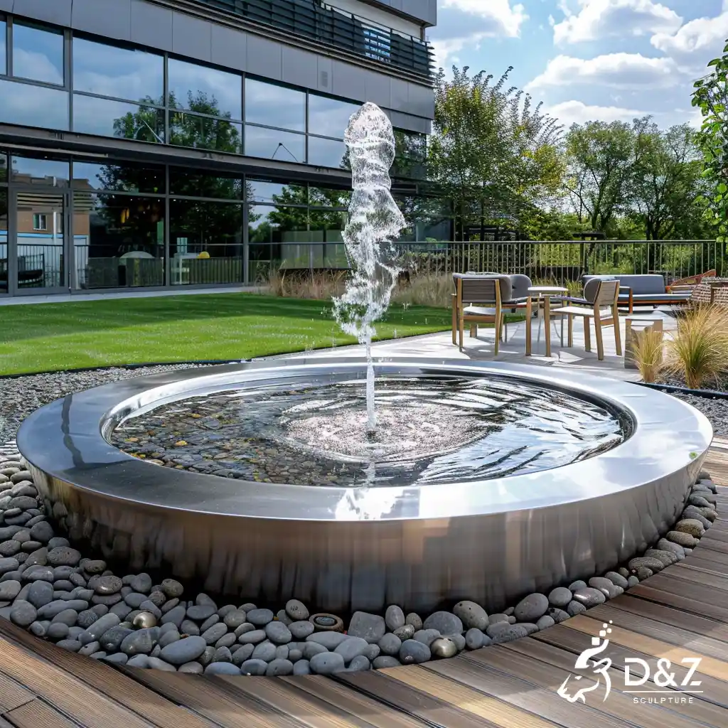 Garden Metal Bowl Fountain Mirror Water Fountain DZN312 10 Large metal bowl fountain, crafted in stainless steel, mirror polished surface, gardens, pools, plazas, or hotels-8