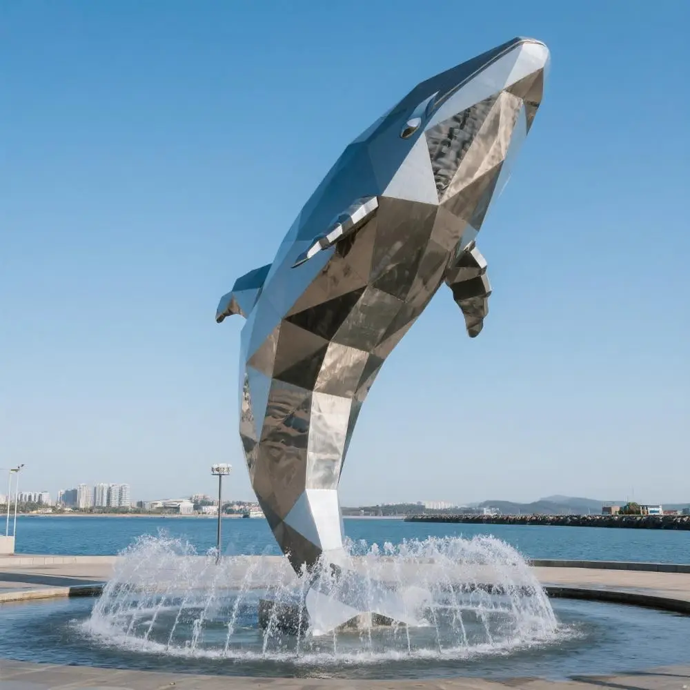 Outdoor Large Metal Whale Art Sculpture for Sale DZN166