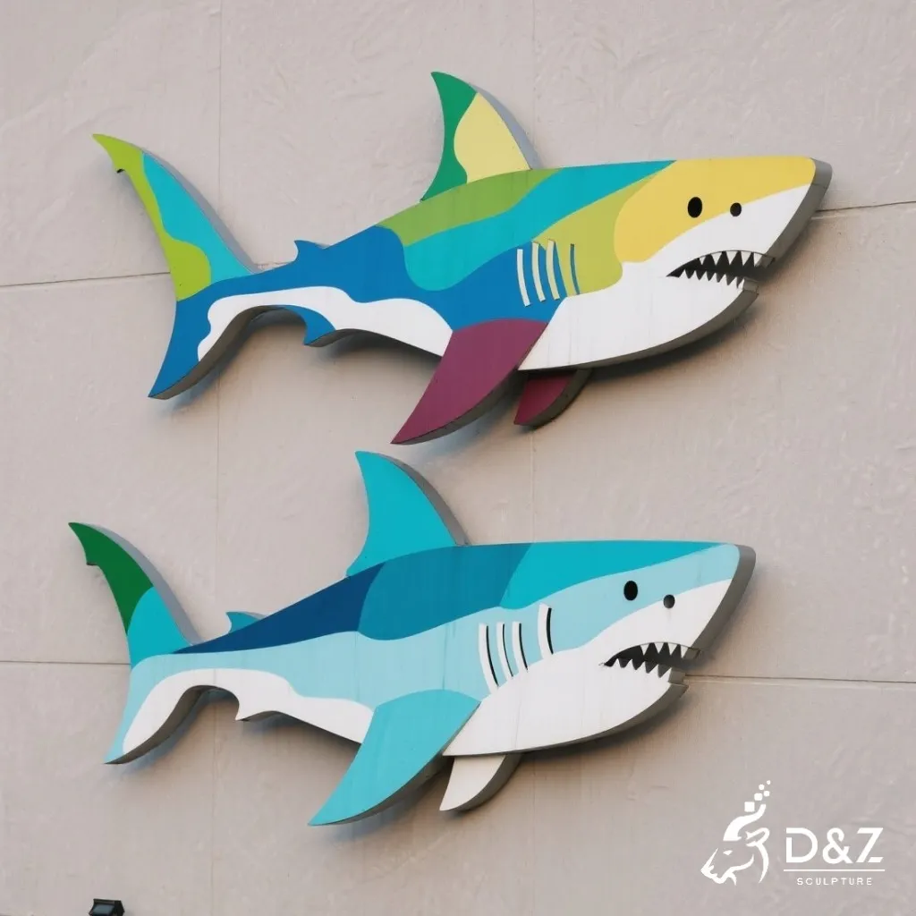 Metal Coastal Wall Sculptures of Starfish and Shell DZN336 16 Custom Metal Coastal Wall Sculptures, crafted in stainless steel, mirror polished surface, aquarium, ocean-themed parks, resorts, mall, marine-8