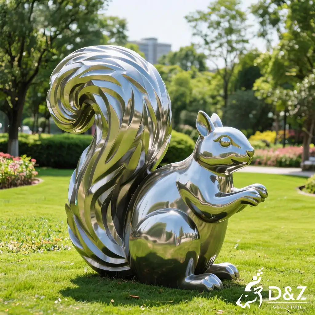 Outdoor Squirrel Garden Statue Animal Ornaments DZN365 Customize squirrel garden statue, crafted by metal, bronze, Corten, or marble, perfect for indoor and outdoor spaces-4