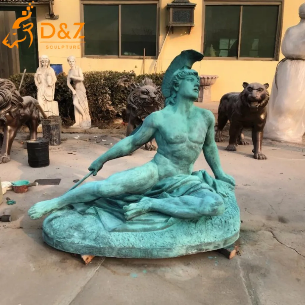Large Antique Greek Reclining Achilles Bronze Statue DZN383 Custom Greek Achilles bronze statue, cast by lost-wax method, outdoor and indoor decoration-3