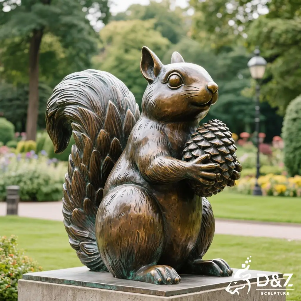Outdoor Squirrel Garden Statue Animal Ornaments DZN365 Customize squirrel garden statue, crafted by metal, bronze, Corten, or marble, perfect for indoor and outdoor spaces-1