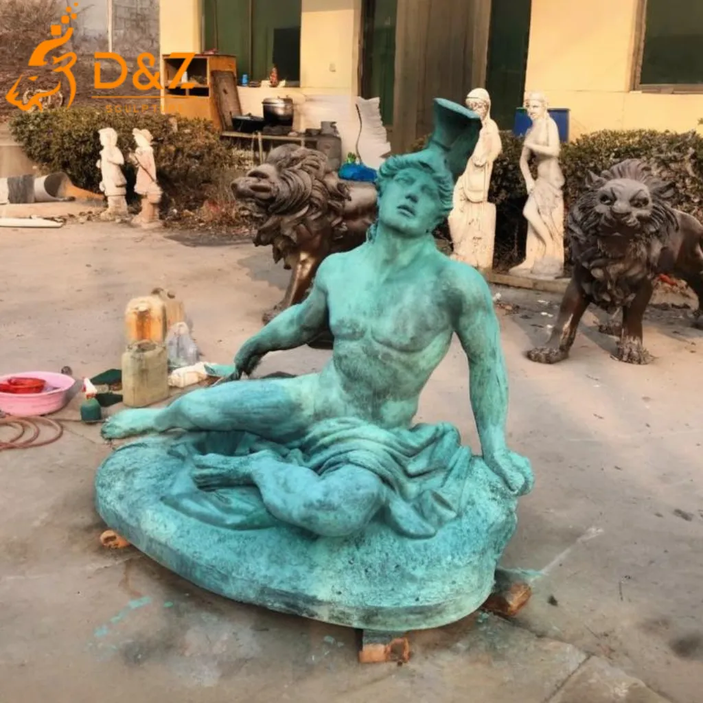 Large Antique Greek Reclining Achilles Bronze Statue DZN383 Custom Greek Achilles bronze statue, cast by lost-wax method, outdoor and indoor decoration-4