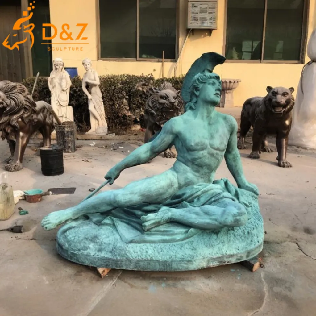 Large Antique Greek Reclining Achilles Bronze Statue DZN383 Custom Greek Achilles bronze statue, cast by lost-wax method, outdoor and indoor decoration-5